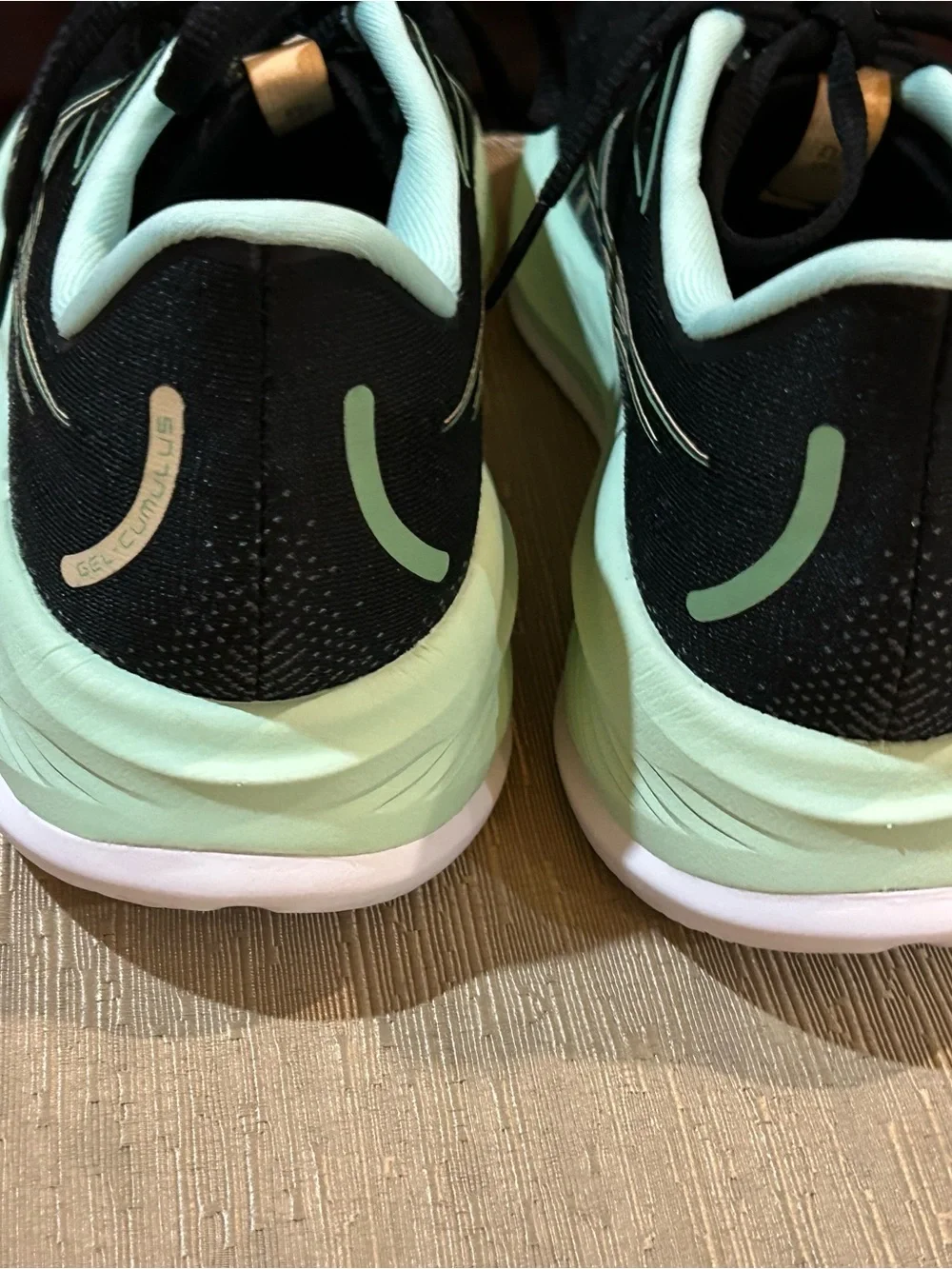 ASICS Black and Mint gel women 7.5 running shoes